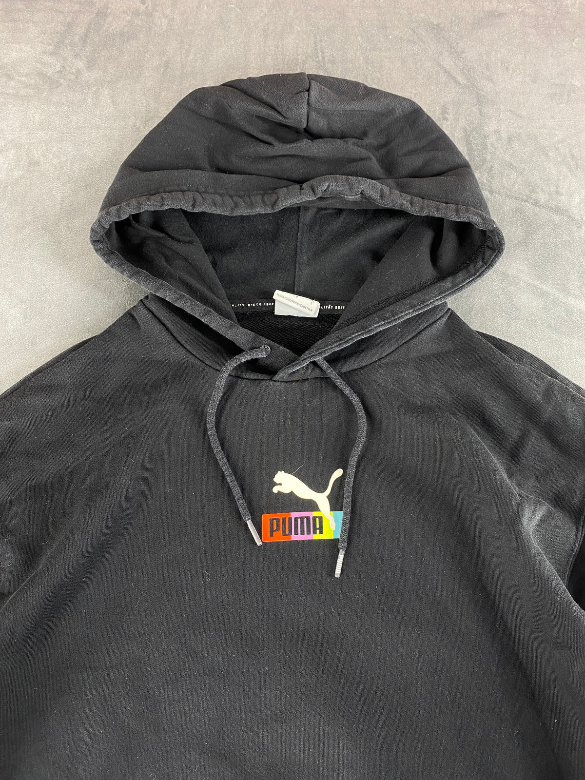 Felpa con cappuccio Puma nera vintage – Uomo Taglia L