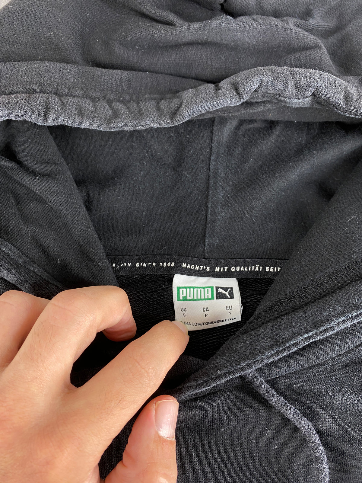 Felpa con cappuccio Puma nera vintage – Uomo Taglia L