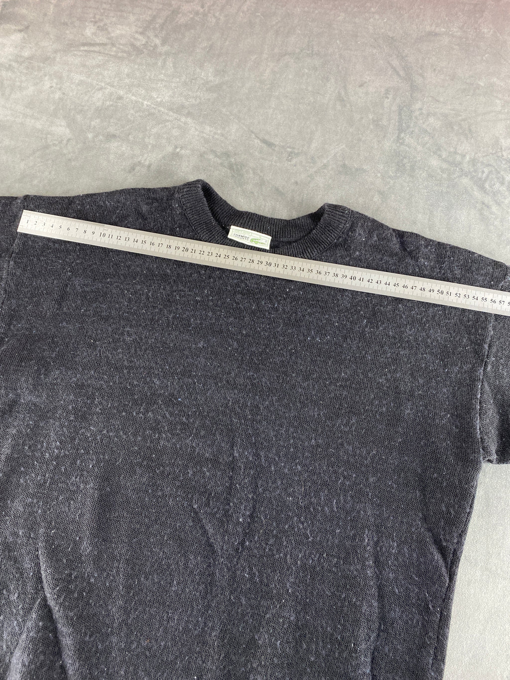 Maglione girocollo Lacoste grigio scuro vintage – Uomo Taglia L