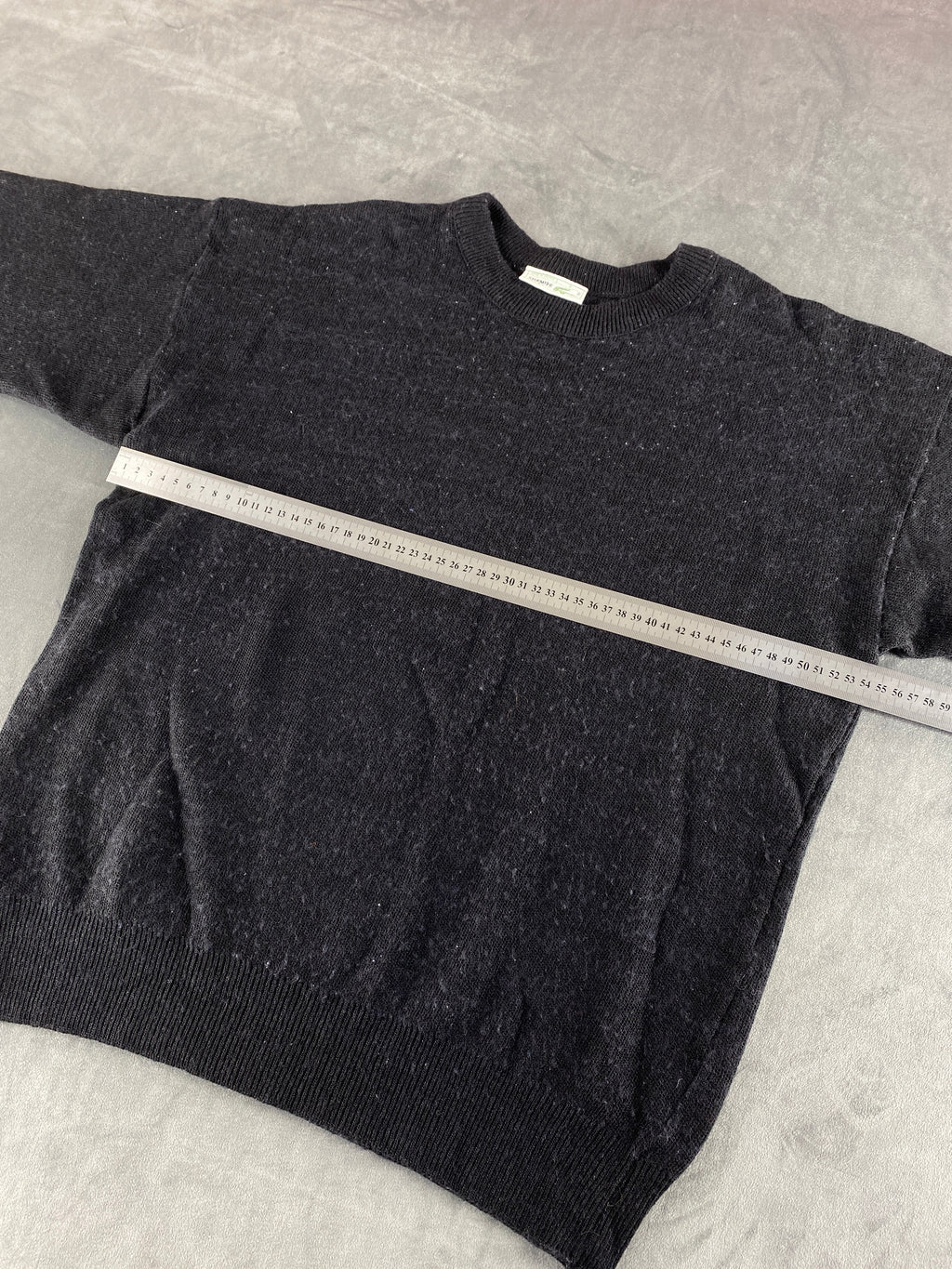Maglione girocollo Lacoste grigio scuro vintage – Uomo Taglia L