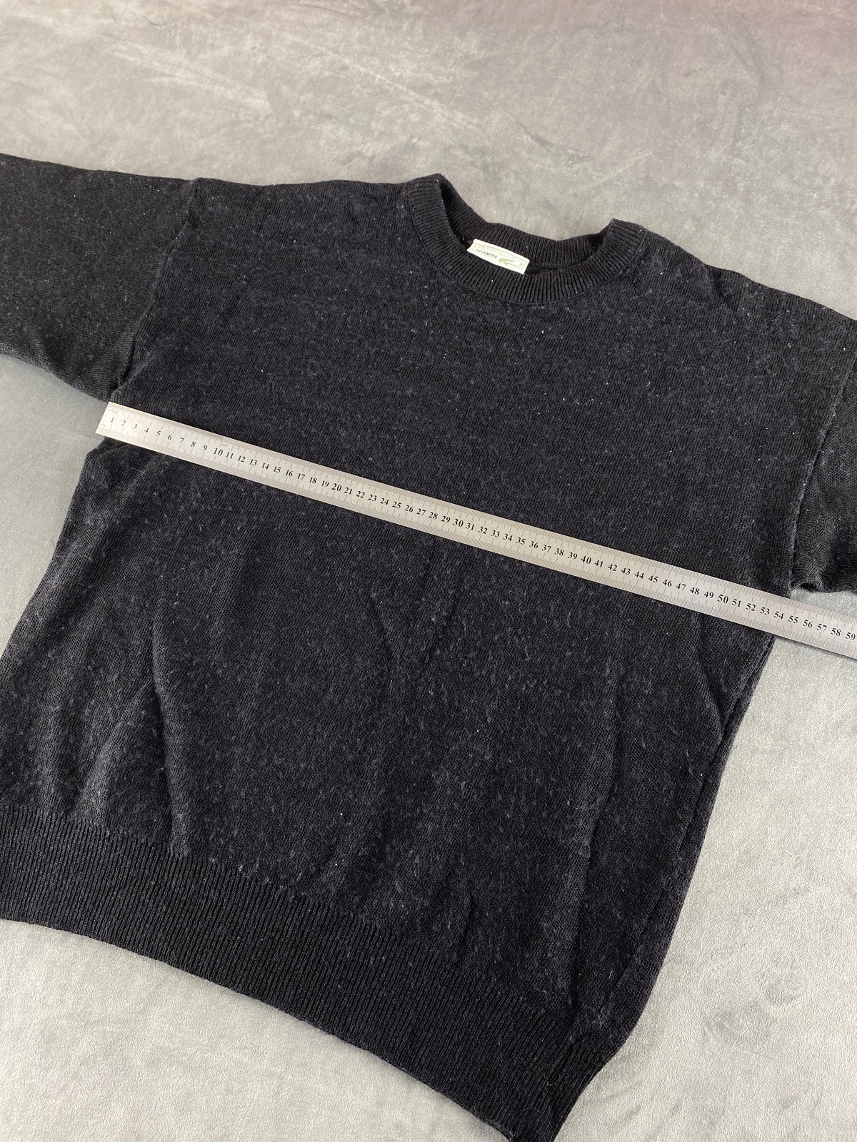 Maglione girocollo Lacoste grigio scuro vintage – Uomo Taglia L