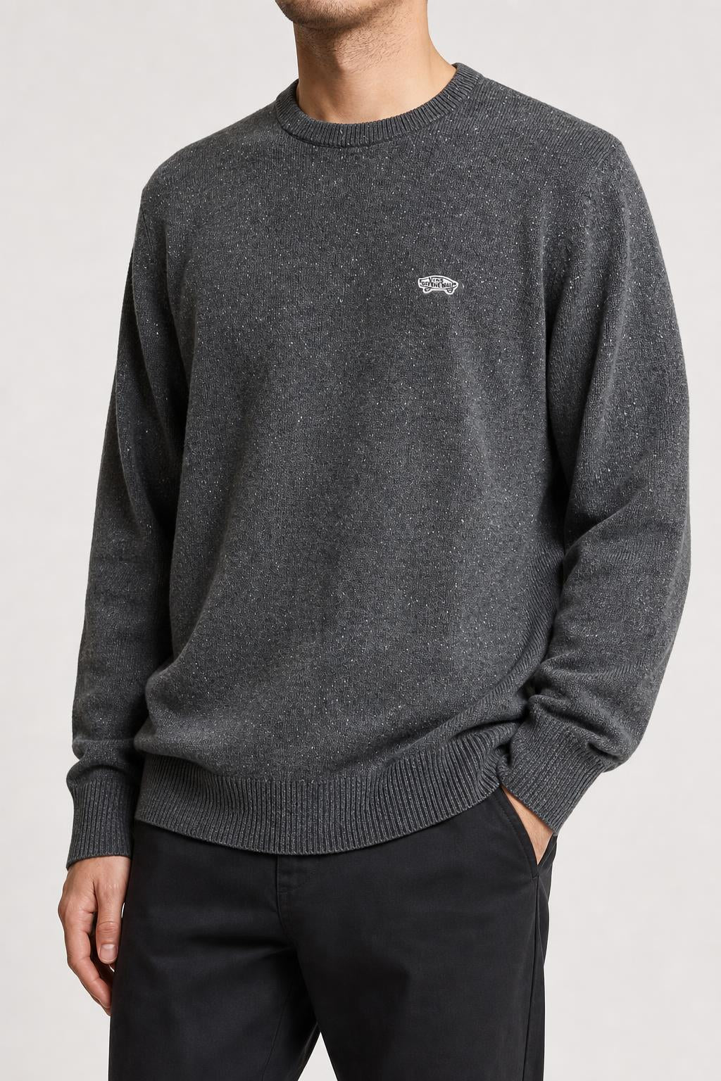 Maglione girocollo Lacoste grigio scuro vintage – Uomo Taglia L
