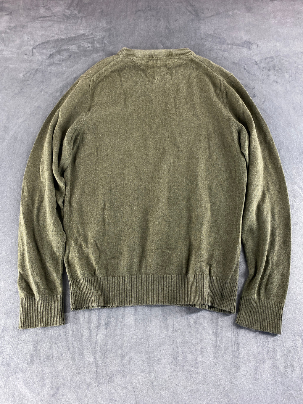 Maglione Tommy Hilfiger verde militare vintage – Uomo Taglia XS