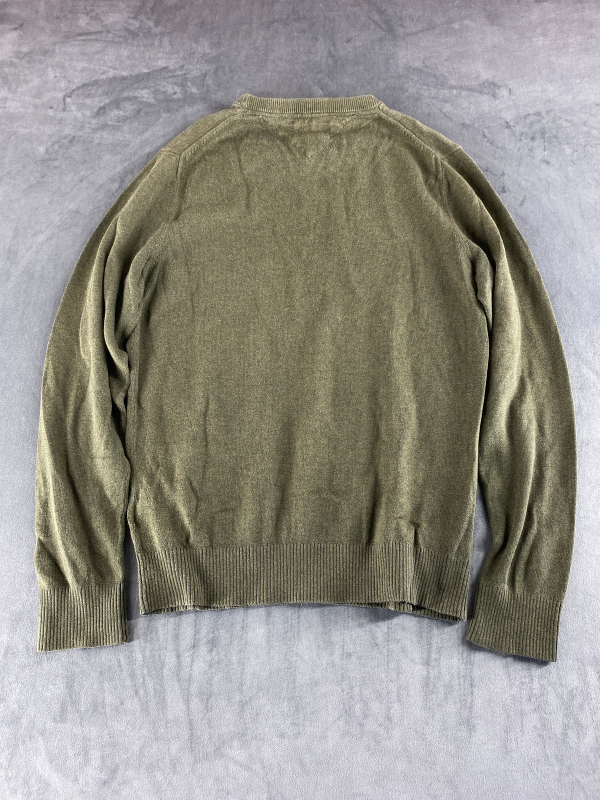 Maglione Tommy Hilfiger verde militare vintage – Uomo Taglia XS