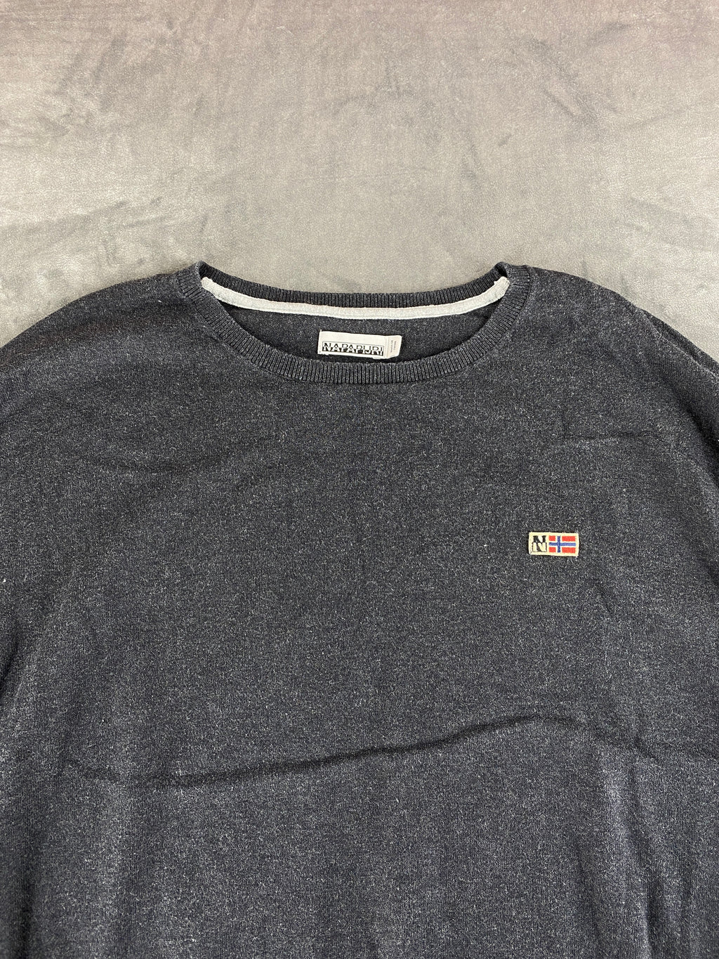 Maglione Napapijri grigio antracite vintage – Uomo Taglia XXL