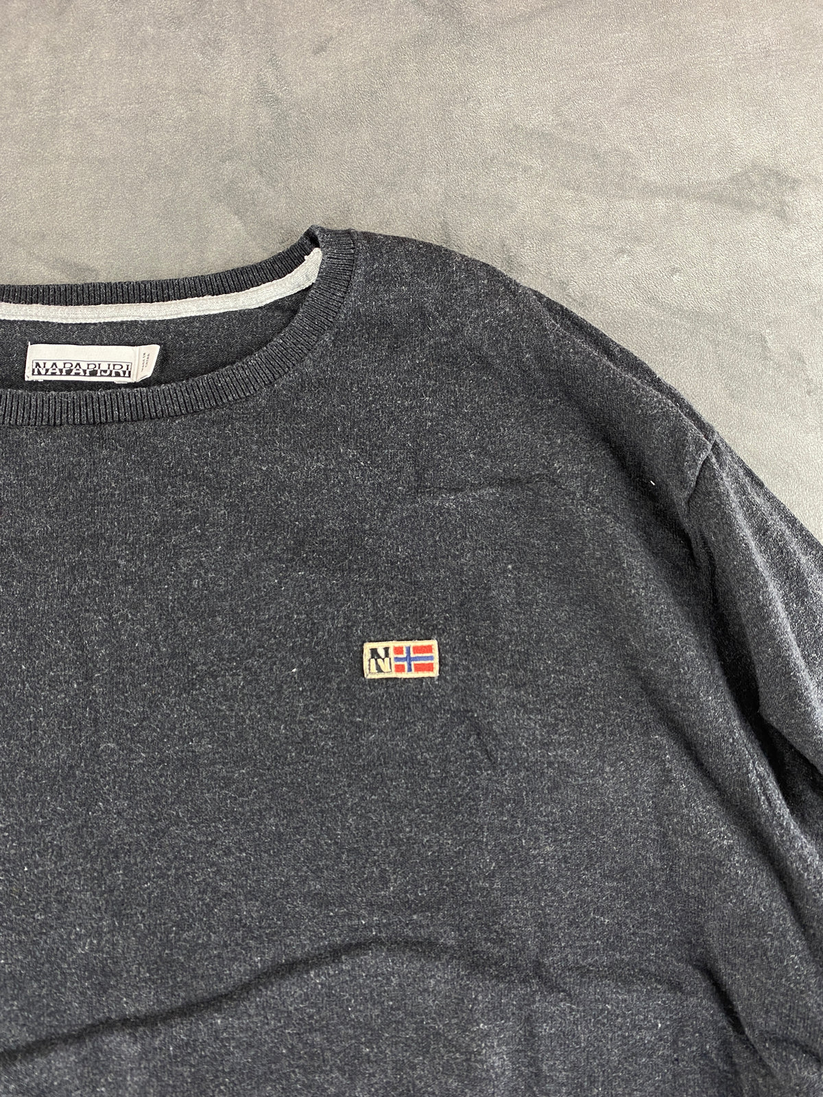 Maglione Napapijri grigio antracite vintage – Uomo Taglia XXL
