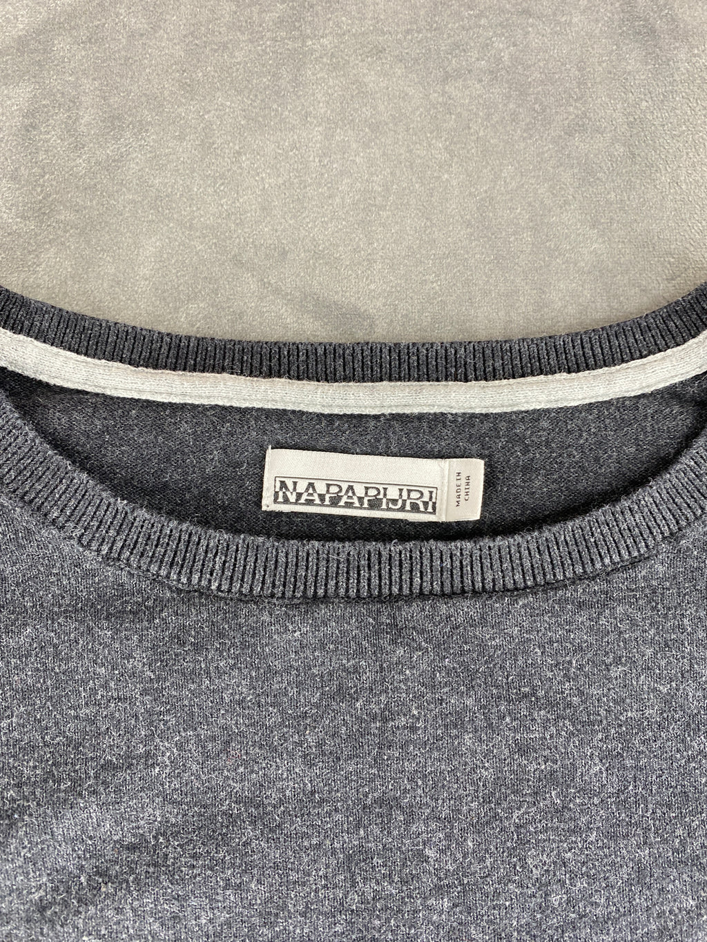 Maglione Napapijri grigio antracite vintage – Uomo Taglia XXL