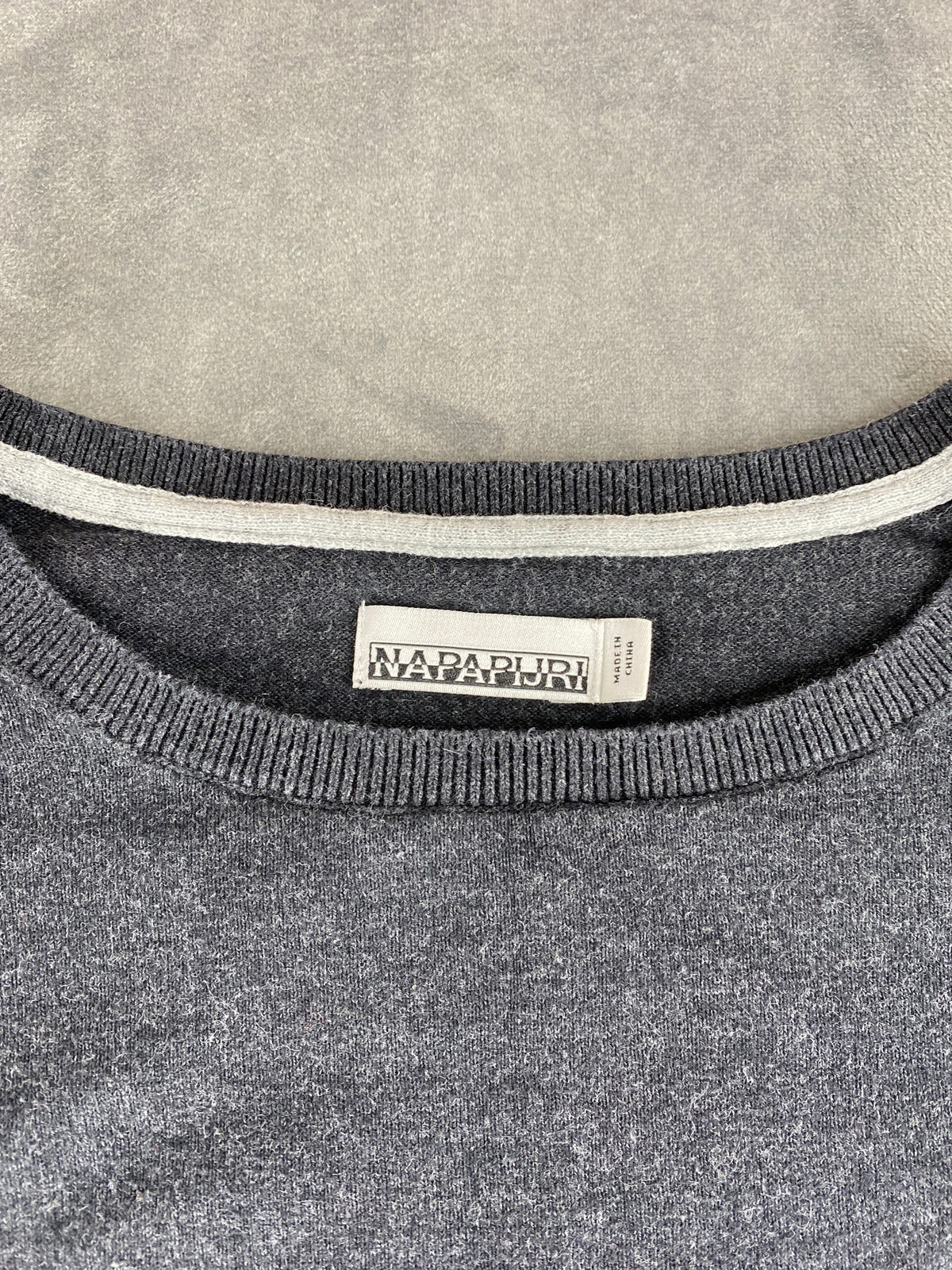 Maglione Napapijri grigio antracite vintage – Uomo Taglia XXL