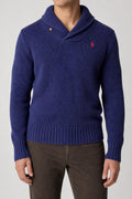 Maglione Ralph Lauren collo a scialle blu vintage – Uomo Taglia S