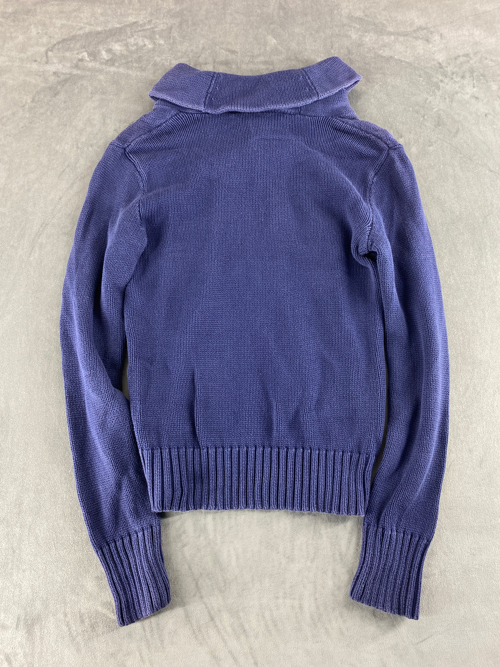 Maglione Ralph Lauren collo a scialle blu vintage – Uomo Taglia S