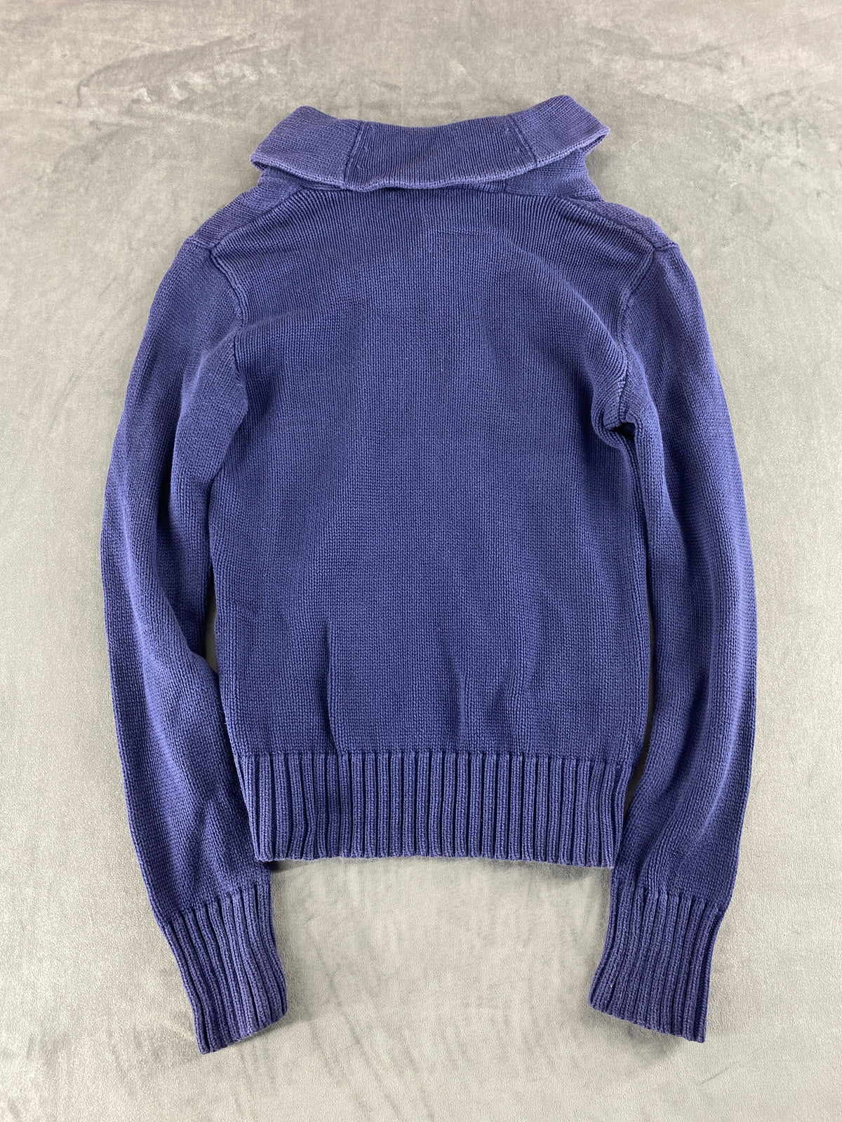 Maglione Ralph Lauren collo a scialle blu vintage – Uomo Taglia S