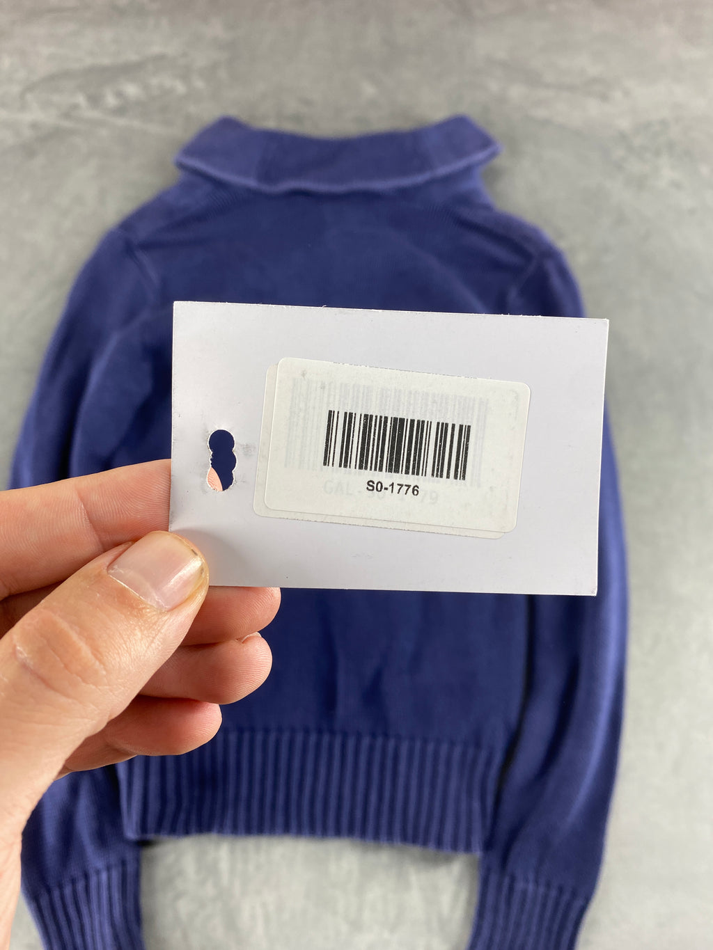 Maglione Ralph Lauren collo a scialle blu vintage – Uomo Taglia S