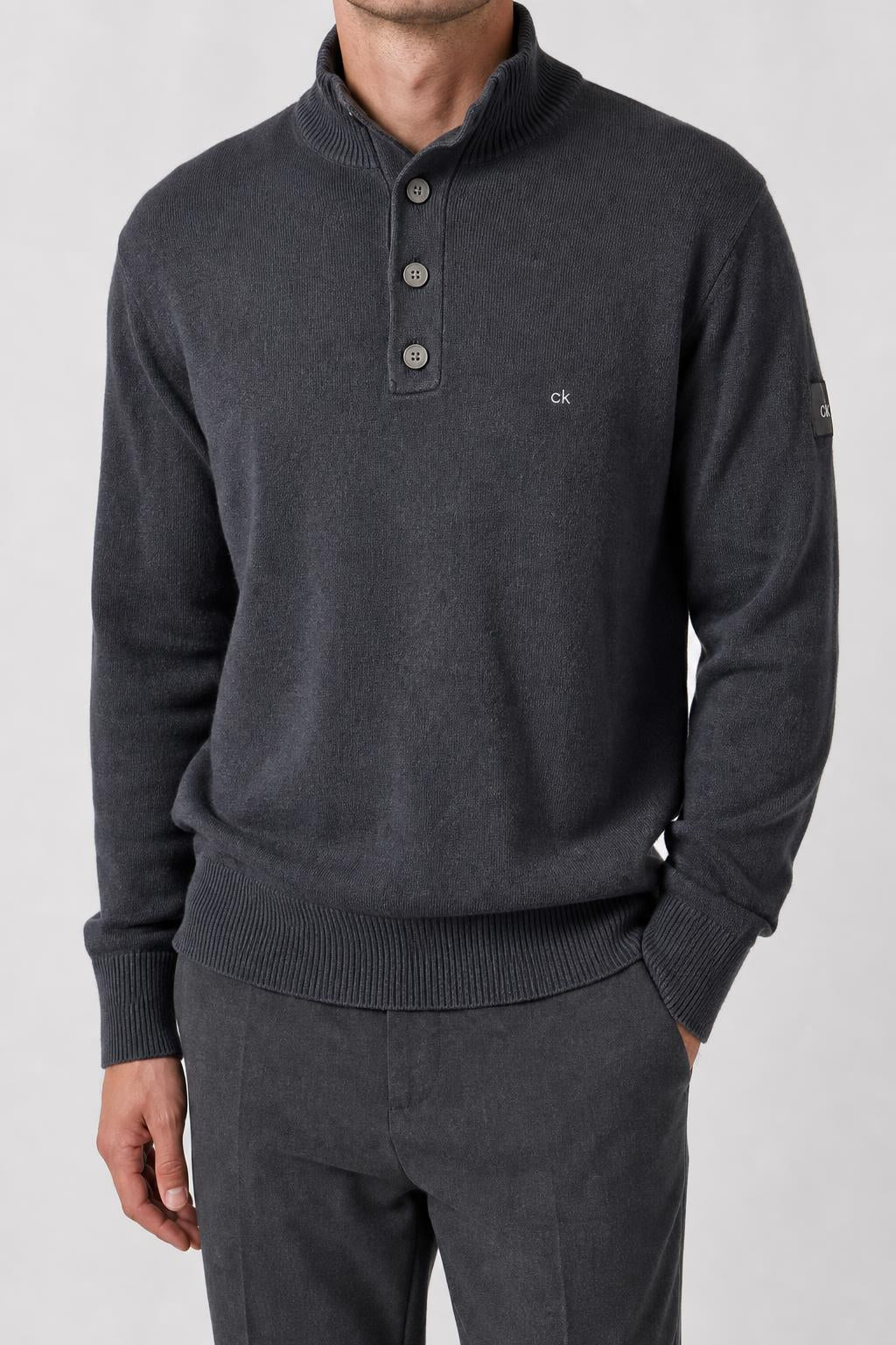 Maglione Calvin Klein collo alto nero vintage – Uomo Taglia L