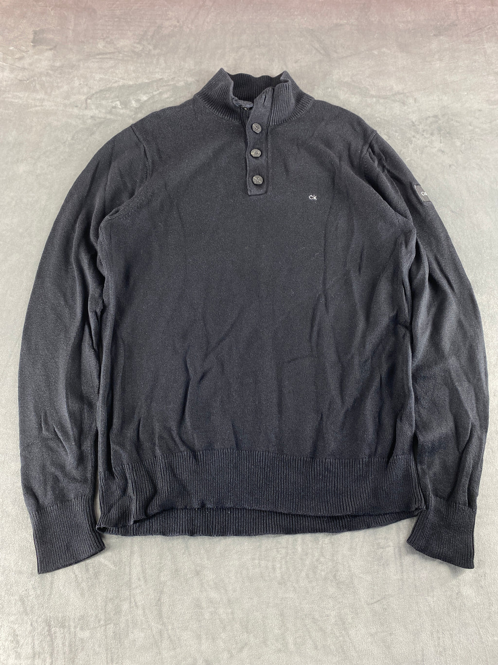 Maglione Calvin Klein collo alto nero vintage – Uomo Taglia L