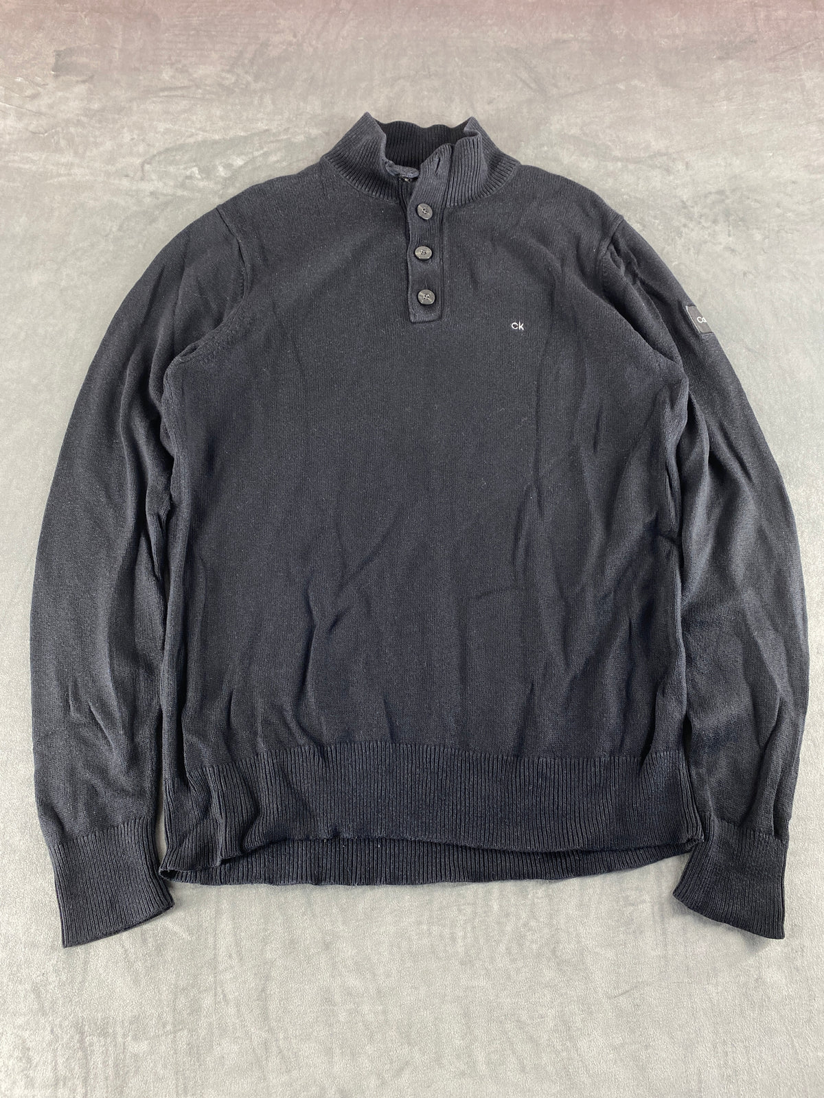 Maglione Calvin Klein collo alto nero vintage – Uomo Taglia L