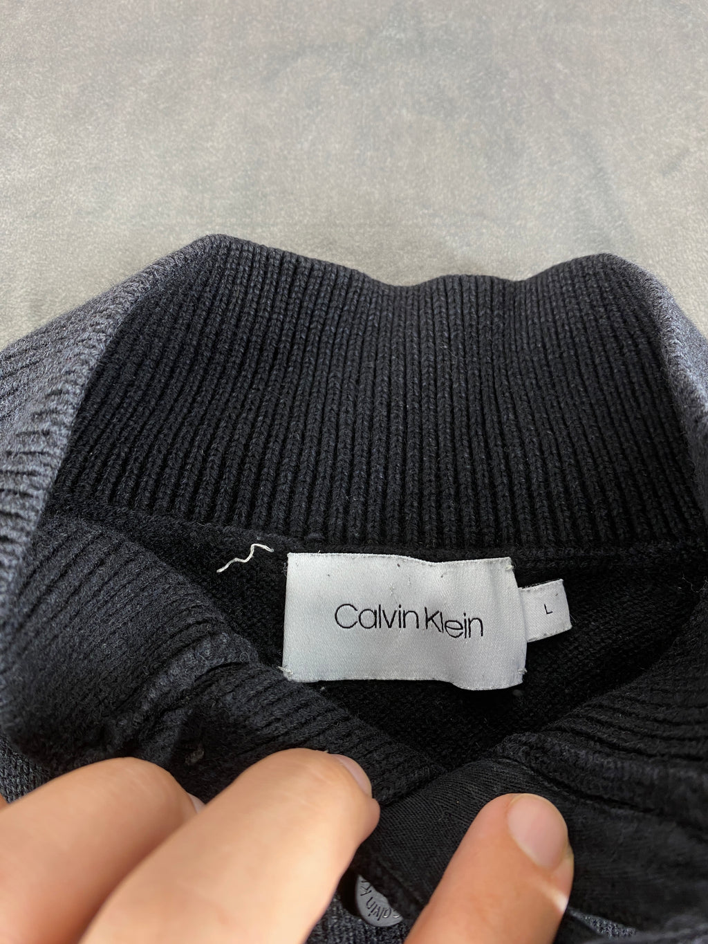Maglione Calvin Klein collo alto nero vintage – Uomo Taglia L