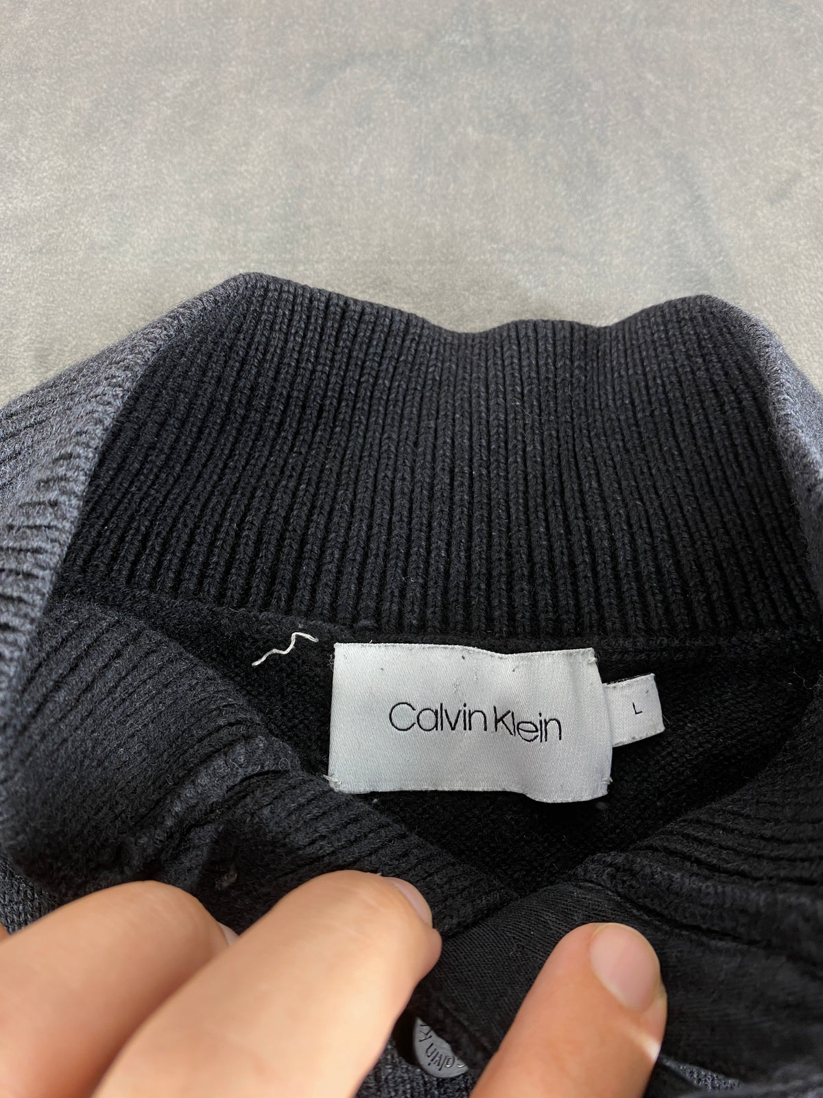 Maglione Calvin Klein collo alto nero vintage – Uomo Taglia L