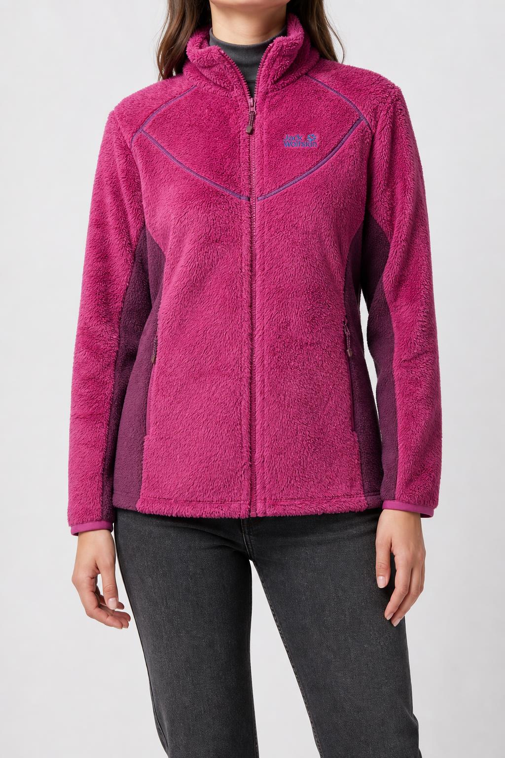 Giacca in pile Jack Wolfskin fucsia vintage – Donna Taglia M