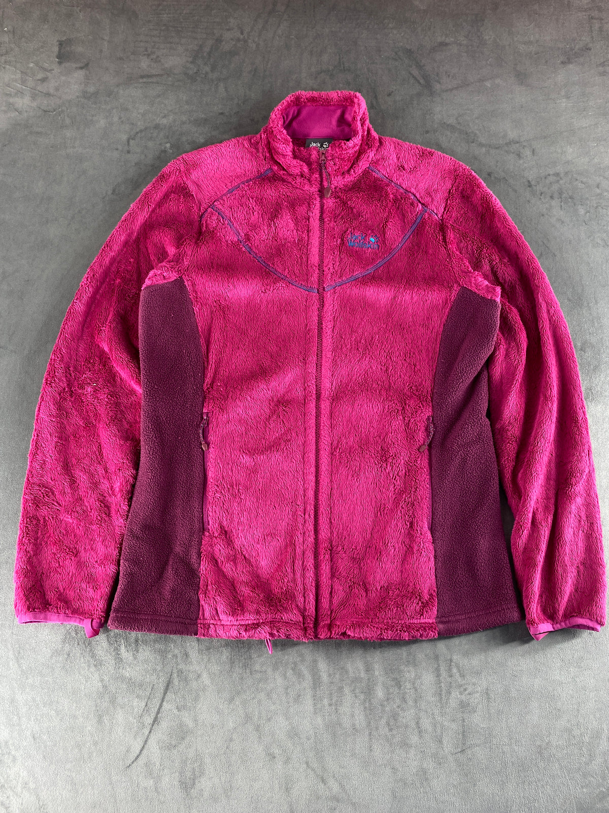 Giacca in pile Jack Wolfskin fucsia vintage – Donna Taglia M