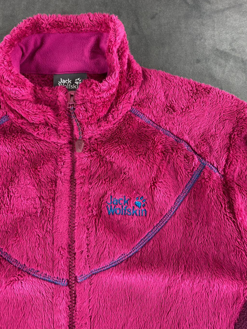 Giacca in pile Jack Wolfskin fucsia vintage – Donna Taglia M
