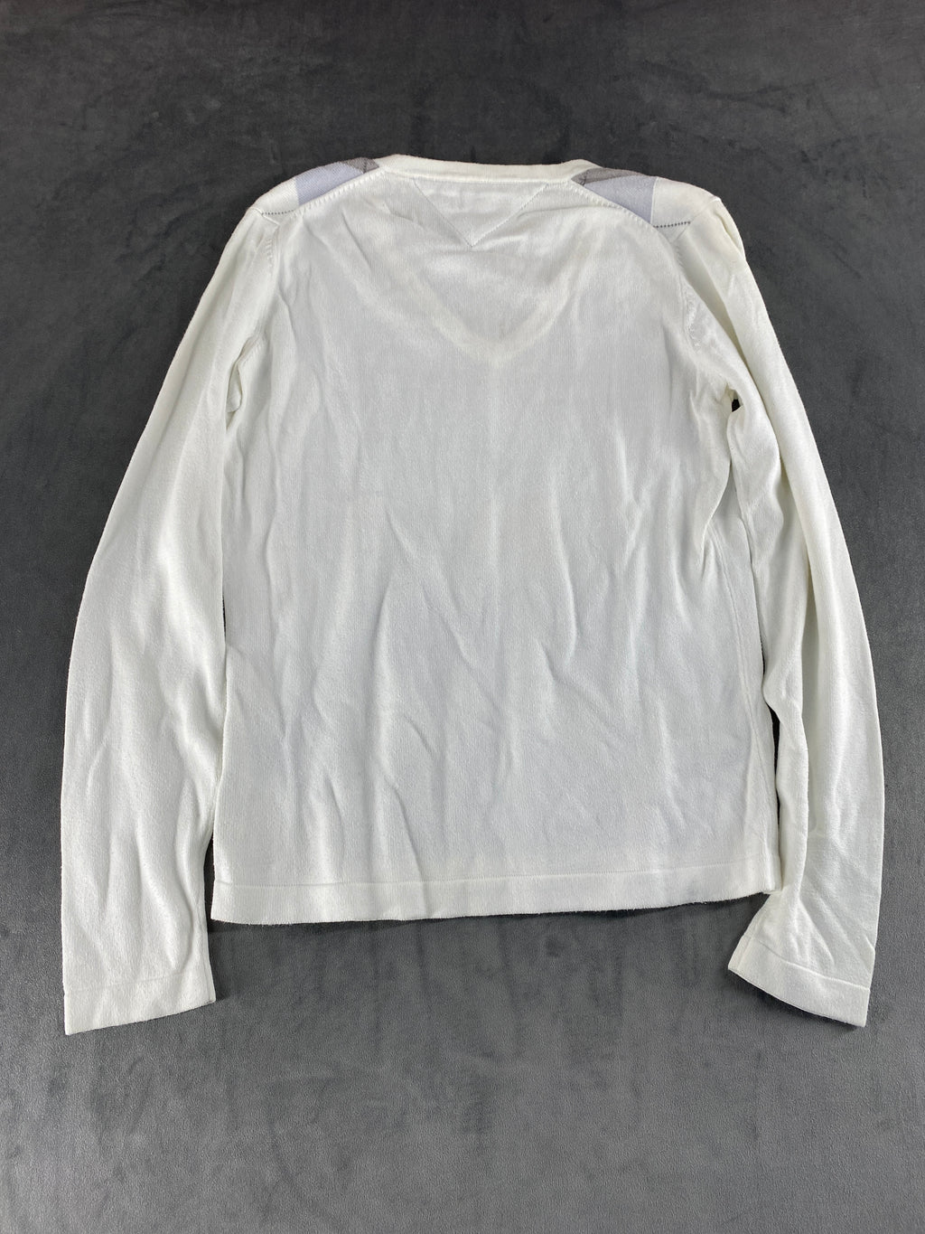 Maglione Tommy Hilfiger scollo a V rombi vintage – Donna Taglia M
