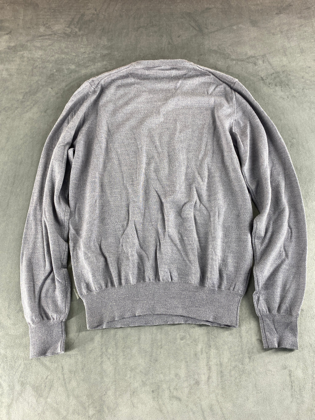 Maglione Armani Collezioni scollo a V grigio vintage – Uomo Taglia S