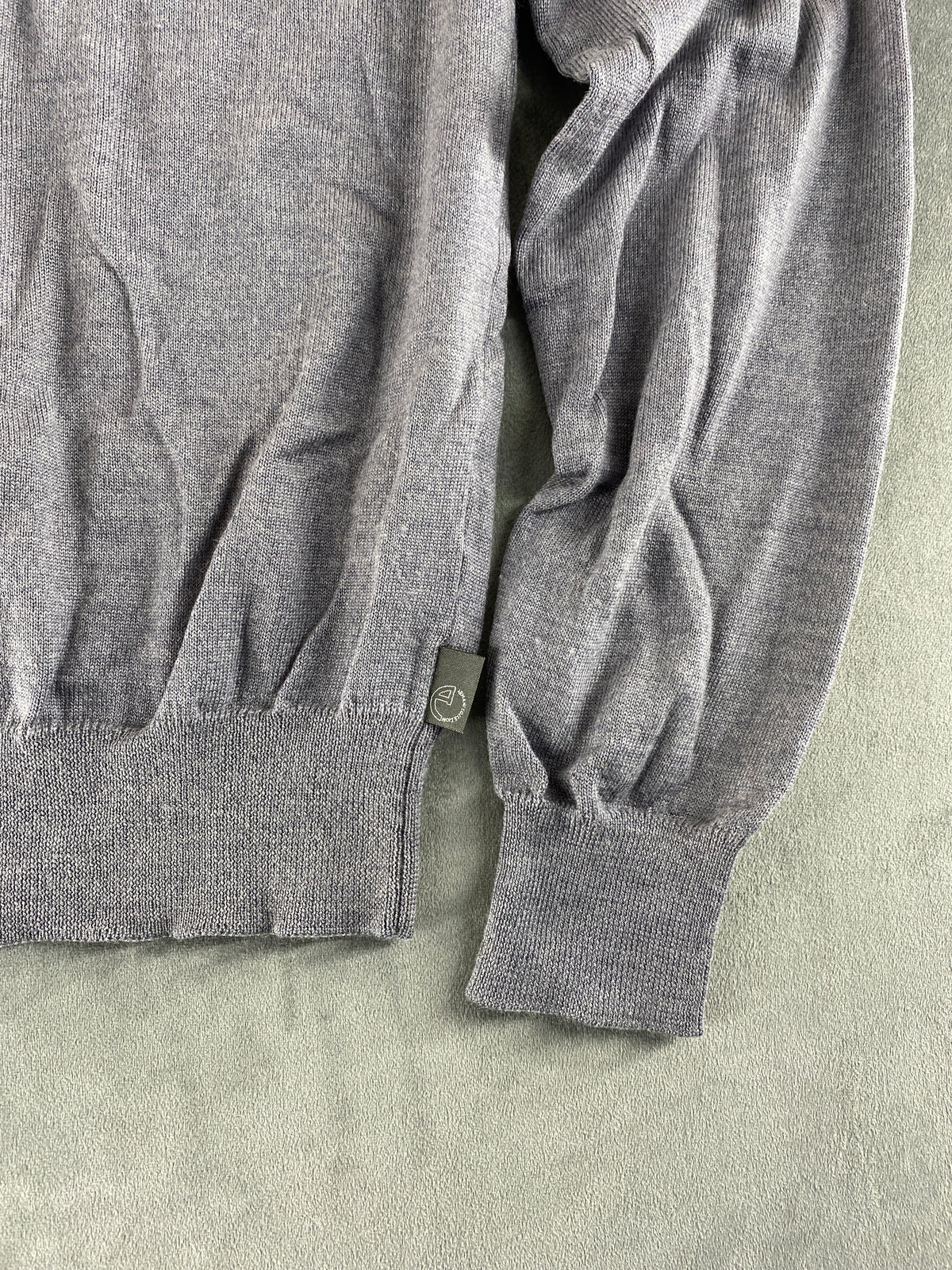 Maglione Armani Collezioni scollo a V grigio vintage – Uomo Taglia S