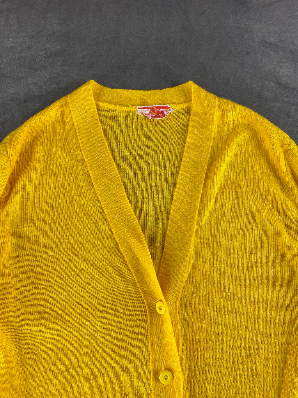 Cardigan Fred Perry giallo senape vintage – Donna Taglia S