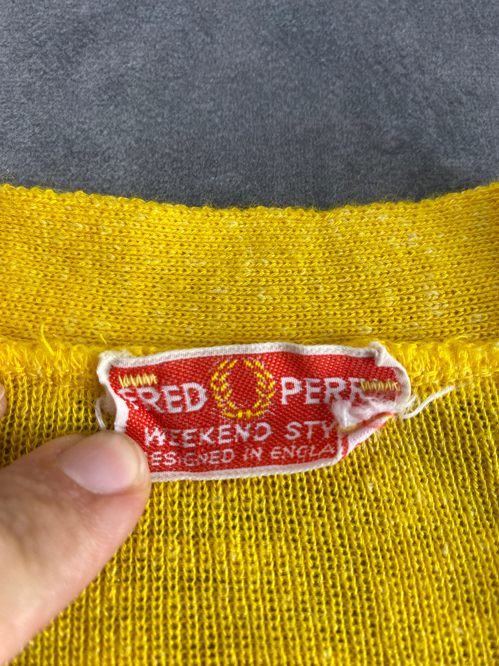 Cardigan Fred Perry giallo senape vintage – Donna Taglia S