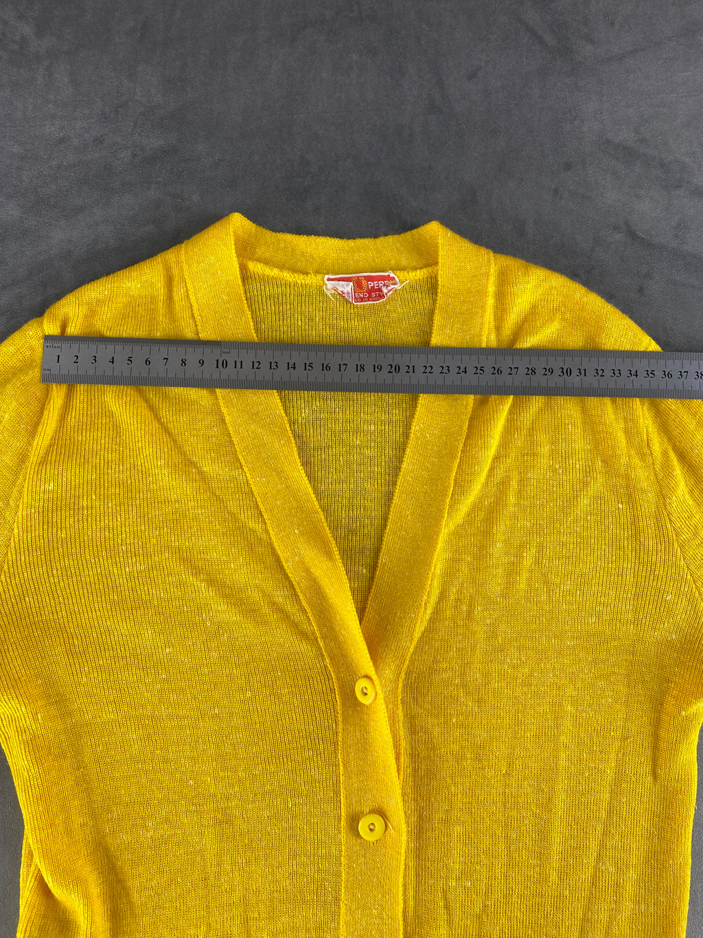 Cardigan Fred Perry giallo senape vintage – Donna Taglia S