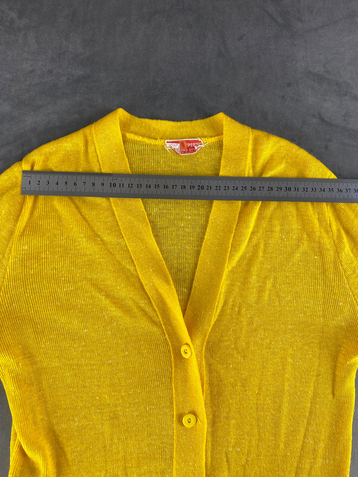 Cardigan Fred Perry giallo senape vintage – Donna Taglia S