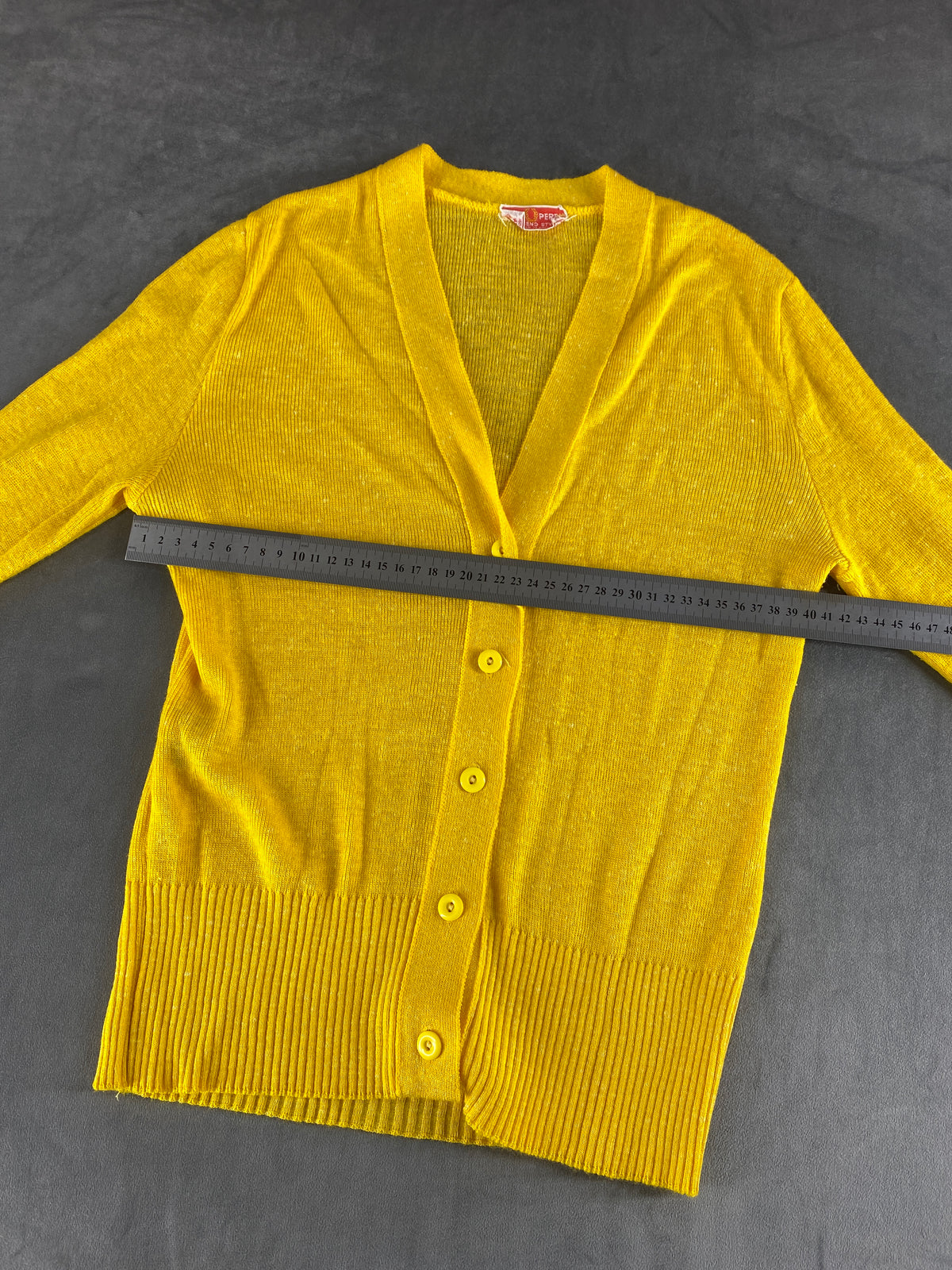 Cardigan Fred Perry giallo senape vintage – Donna Taglia S