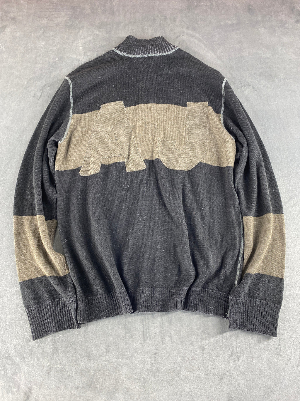 Maglione zip Armani Jeans grigio vintage – Uomo Taglia XL