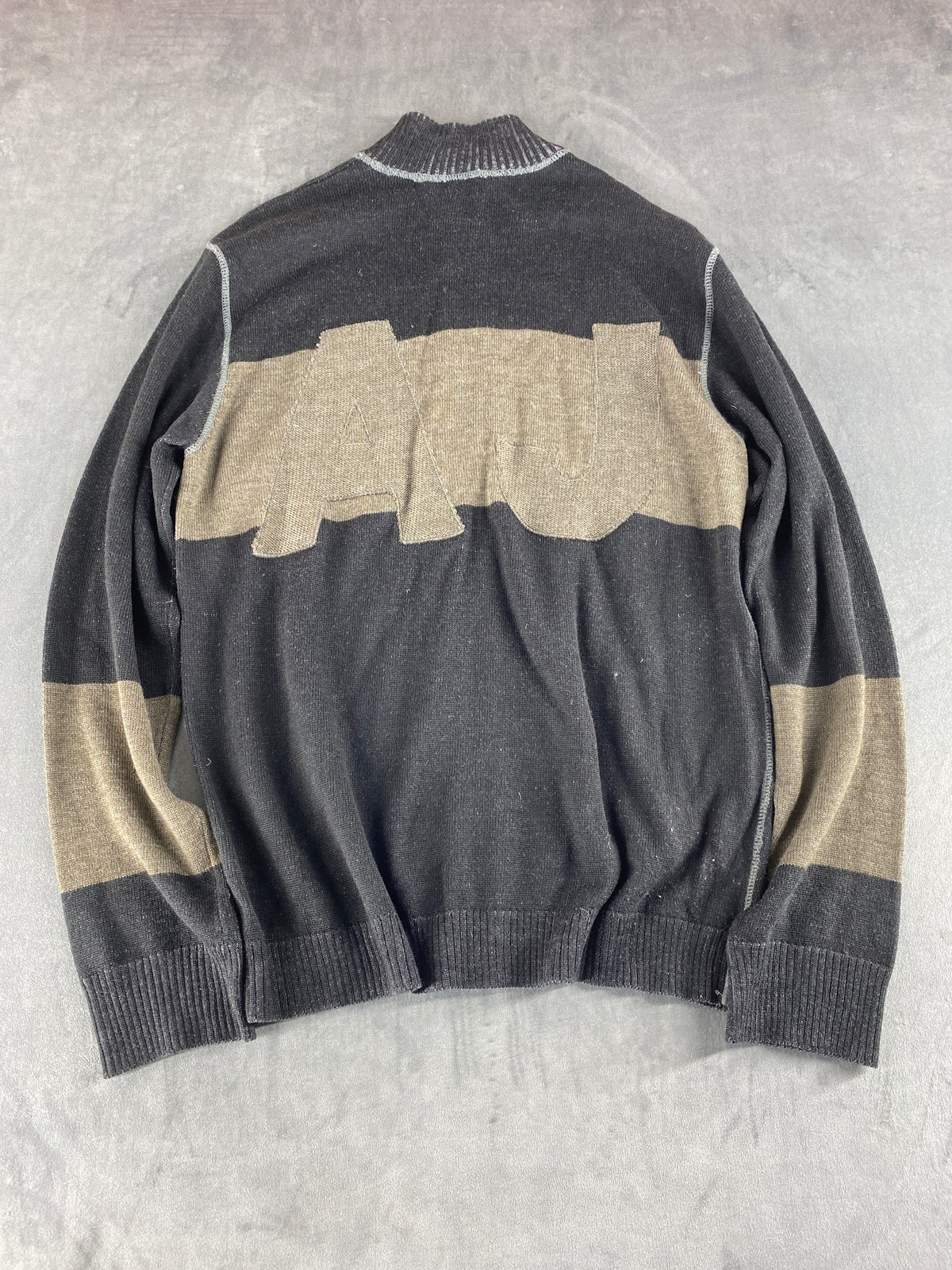 Maglione zip Armani Jeans grigio vintage – Uomo Taglia XL