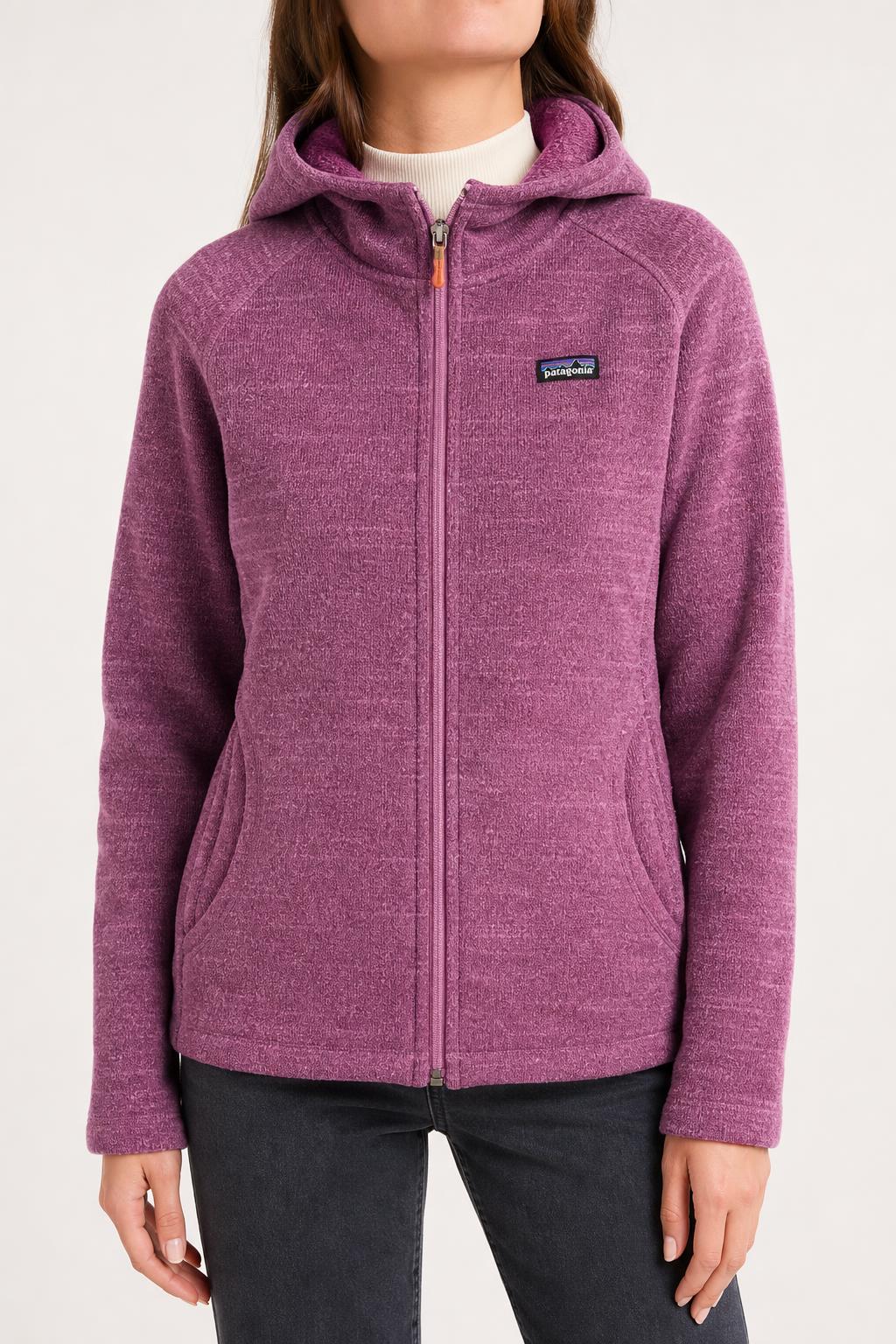 Felpa pile Patagonia Better Sweater malva con cappuccio vintage – Donna Taglia S