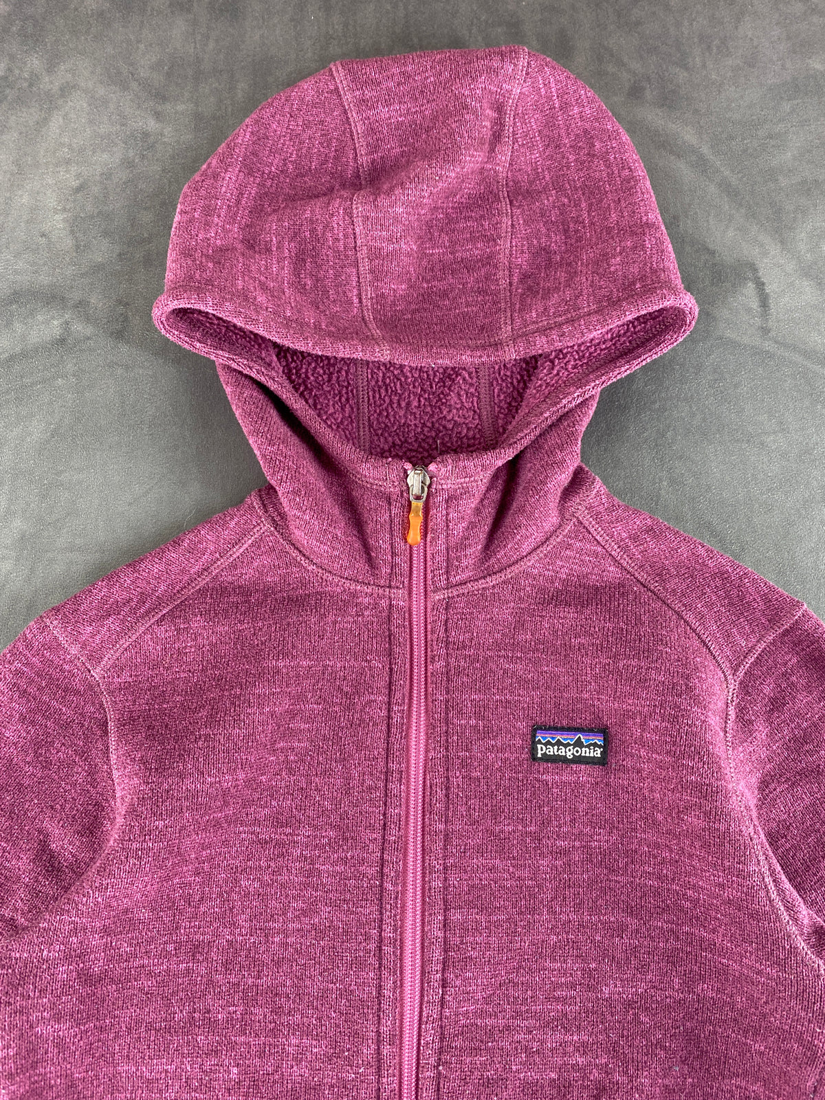 Felpa pile Patagonia Better Sweater malva con cappuccio vintage – Donna Taglia S