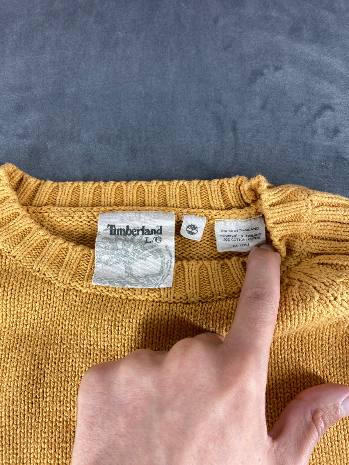 Maglione Timberland cotone ocra vintage – Uomo Taglia L