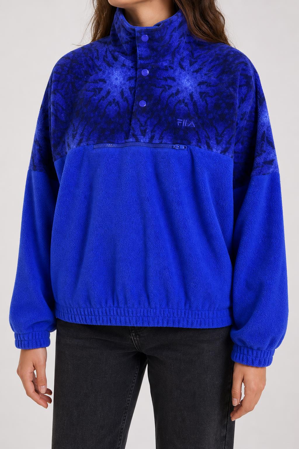 Felpa pile Fila blu elettrico vintage – Donna Taglia L
