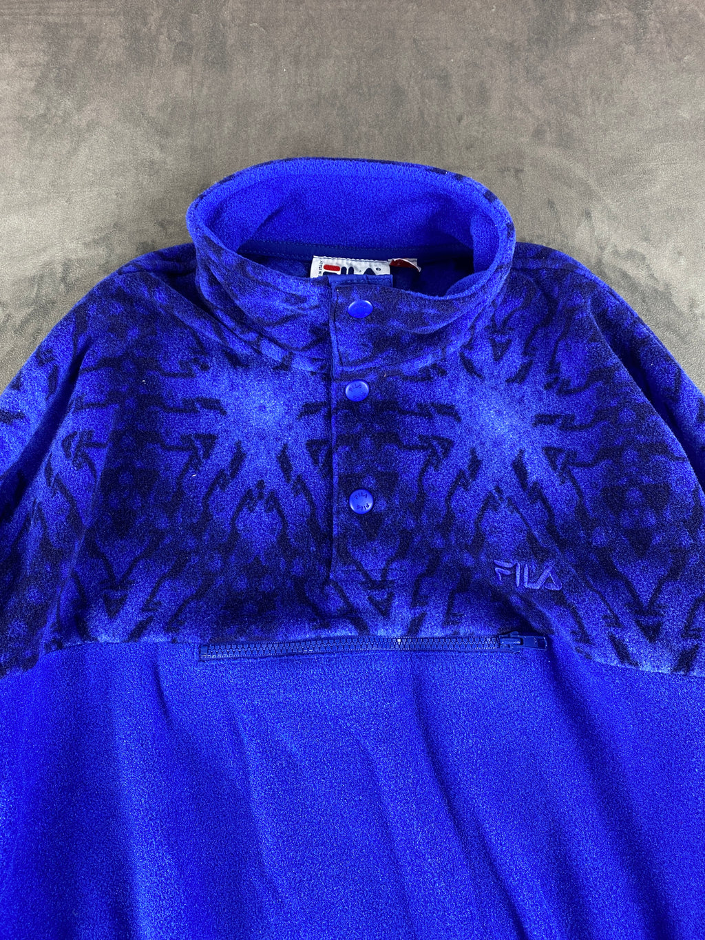 Felpa pile Fila blu elettrico vintage – Donna Taglia L