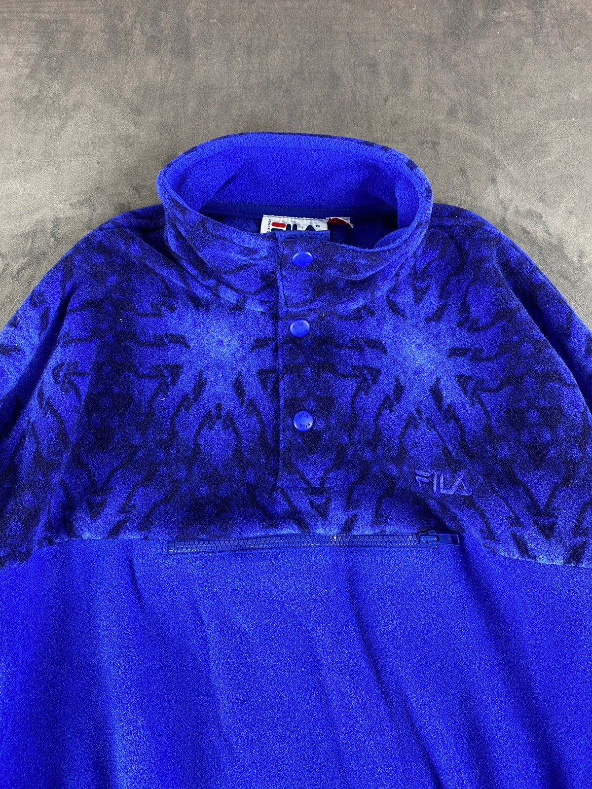 Felpa pile Fila blu elettrico vintage – Donna Taglia L