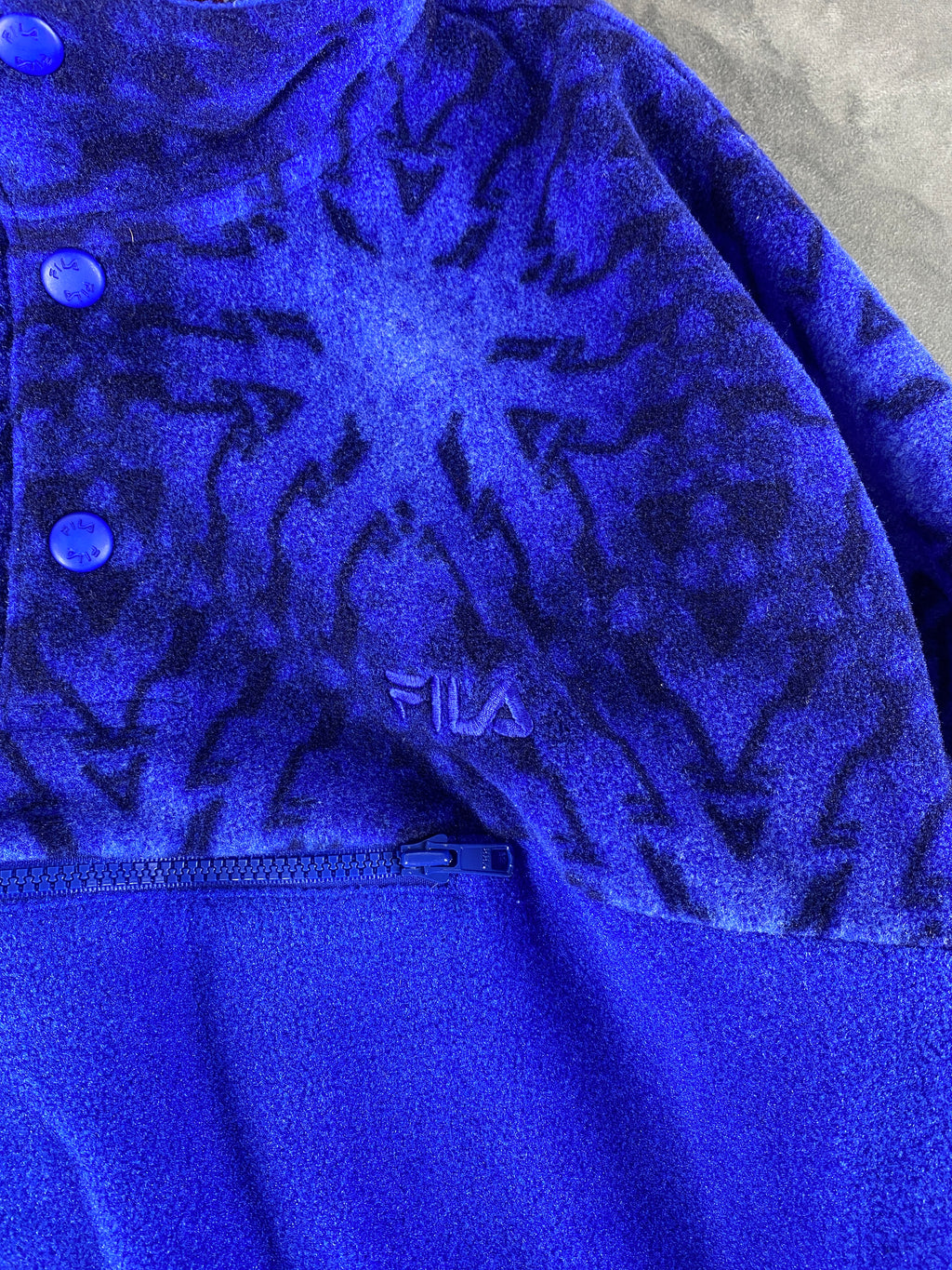 Felpa pile Fila blu elettrico vintage – Donna Taglia L