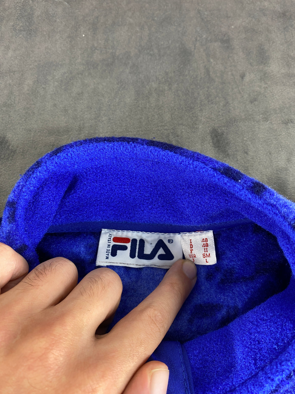 Felpa pile Fila blu elettrico vintage – Donna Taglia L