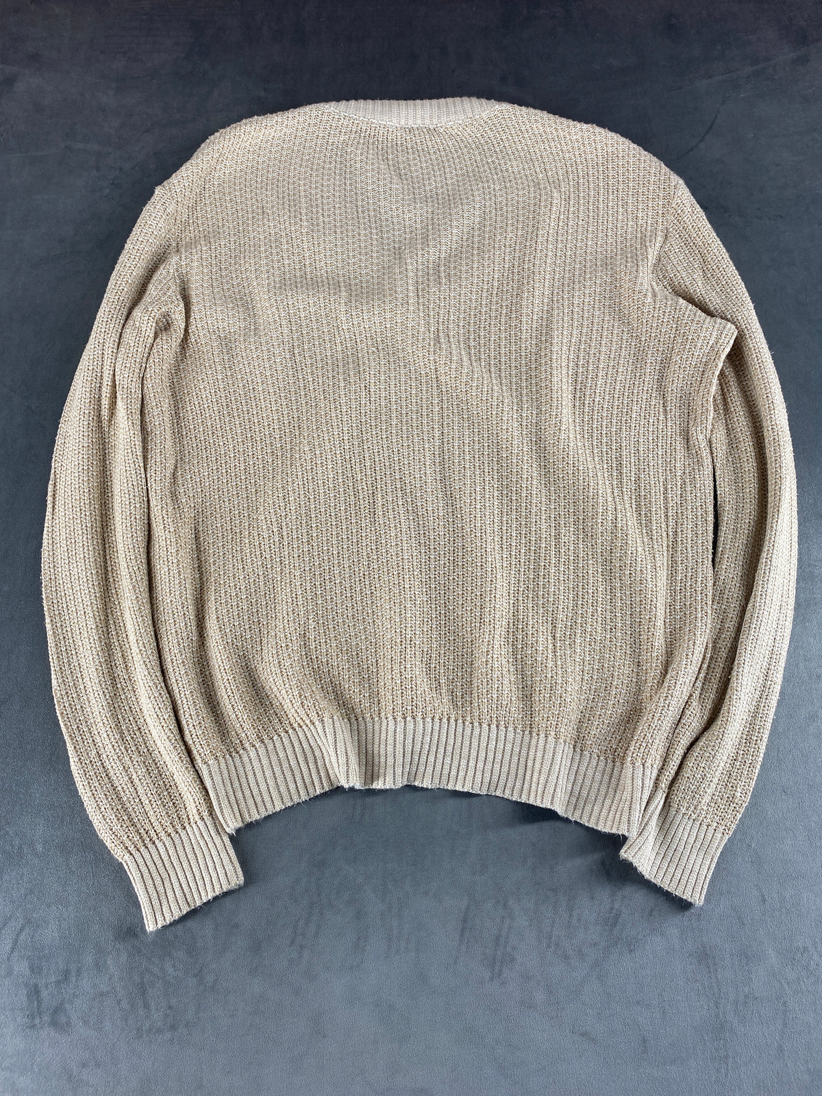Maglione Lacoste scollo a V beige vintage – Donna Taglia L