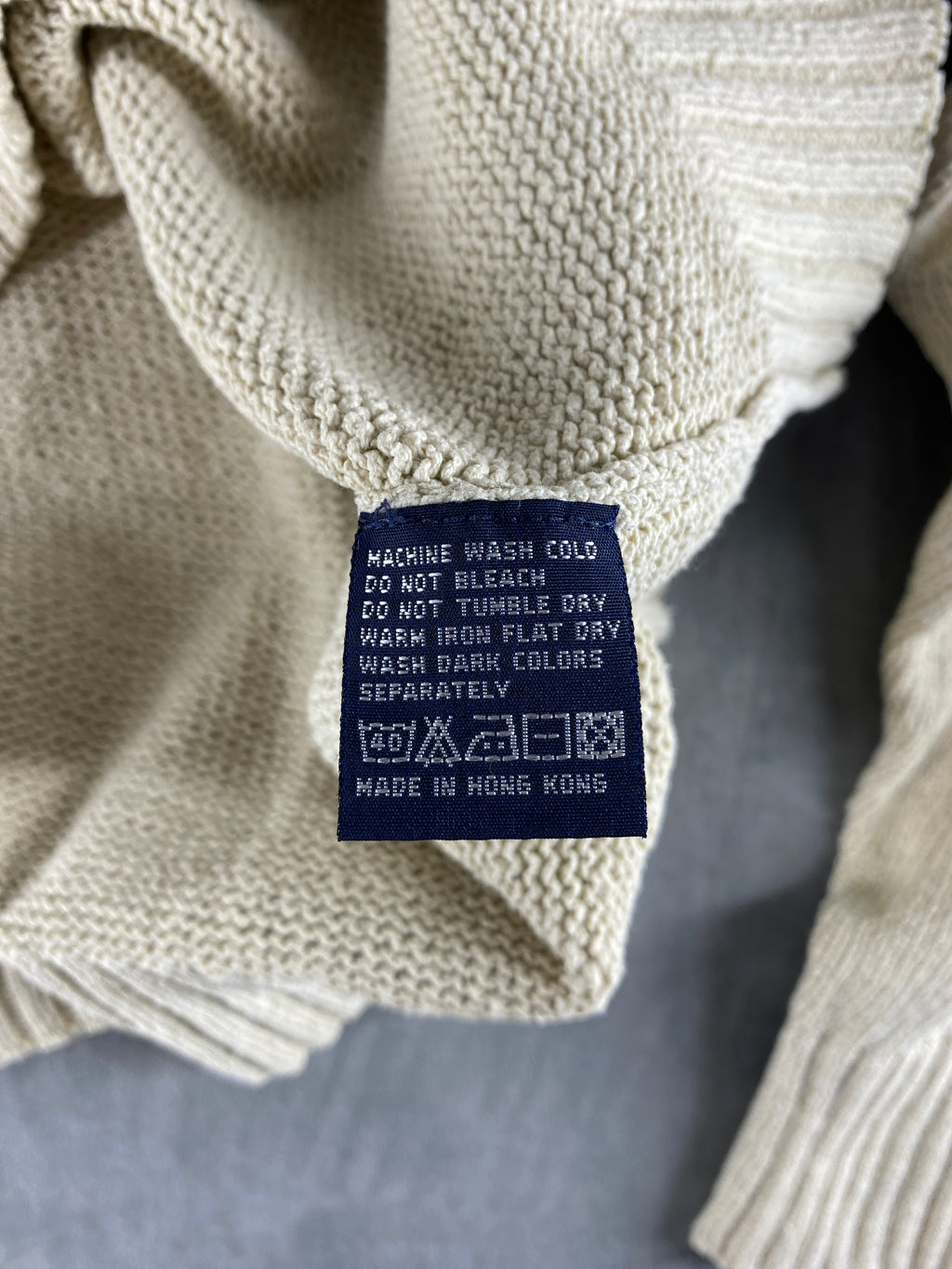 Maglione Gant scollo a V panna riga blu vintage – Uomo Taglia S