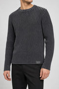Maglione Calvin Klein Jeans grigio a costa vintage – Uomo Taglia M