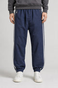 Pantaloni tuta blu navy con profili bianchi vintage – Uomo Taglia M