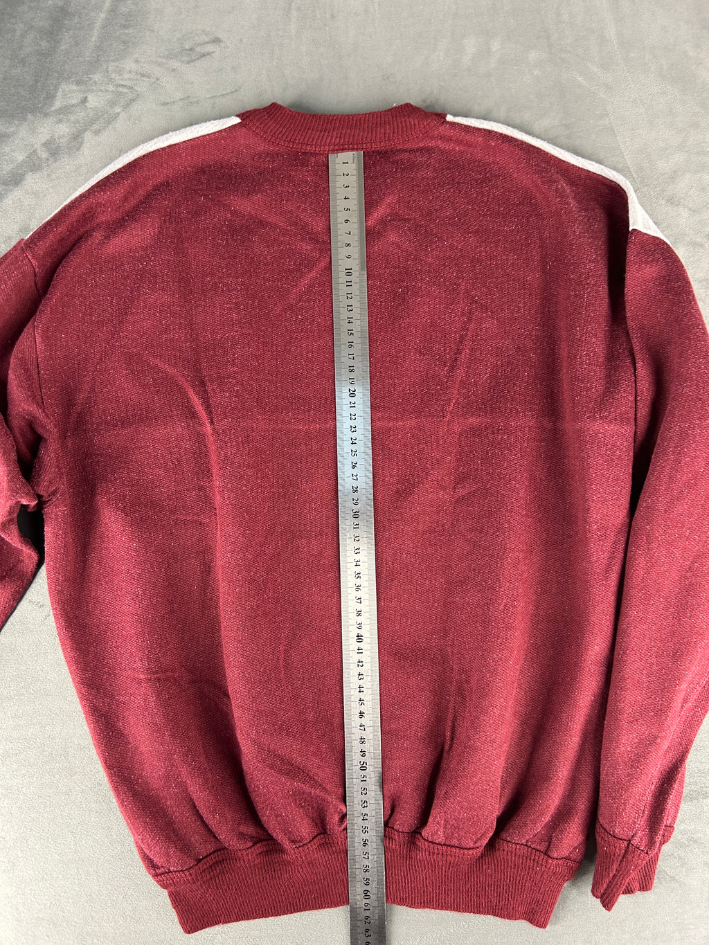 Felpa bordeaux e grigio vintage – Uomo Taglia M