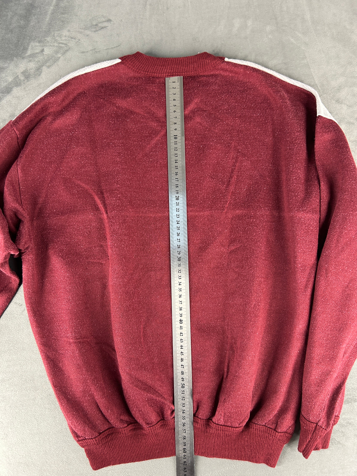 Felpa bordeaux e grigio vintage – Uomo Taglia M