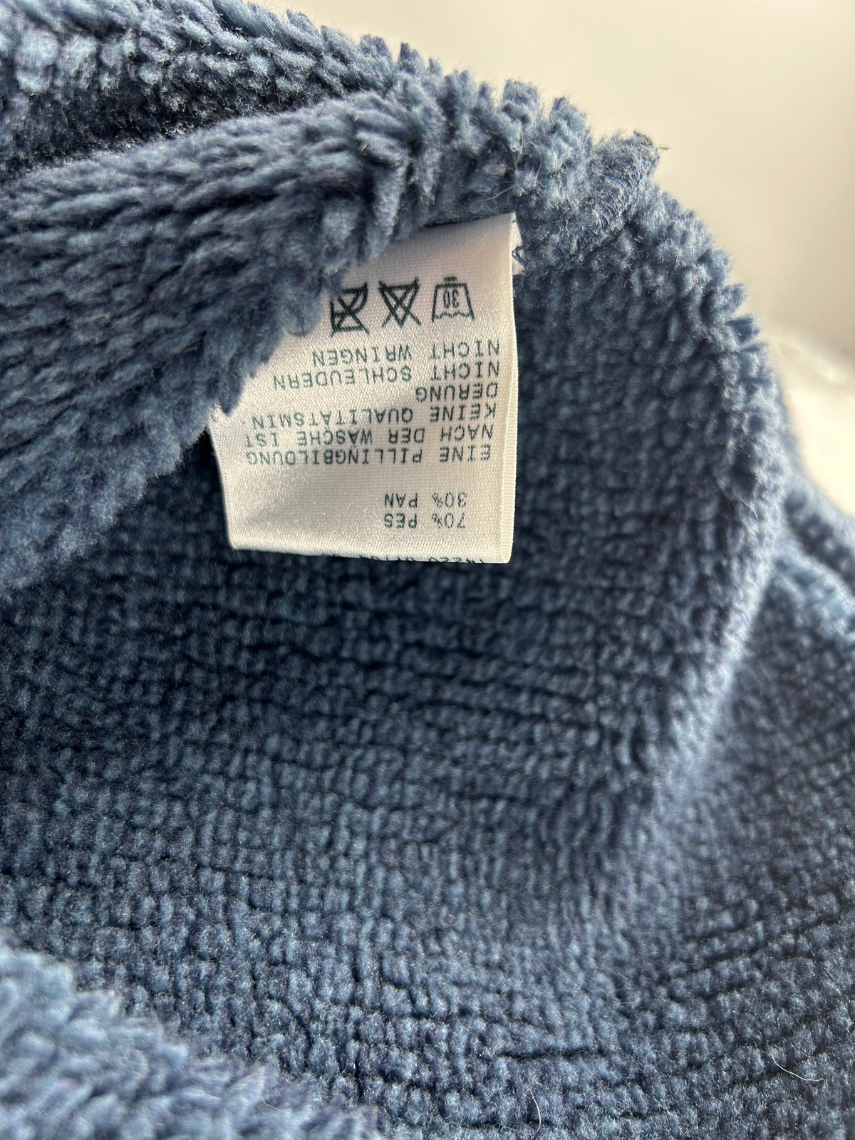 Felpa mezza zip blu denim vintage – Uomo Taglia M