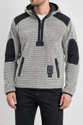 Felpa mezza zip grigio e nero vintage – Uomo Taglia XS